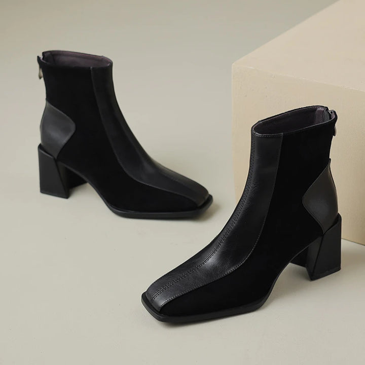 Vintage Square Toe Women Ankle Boots