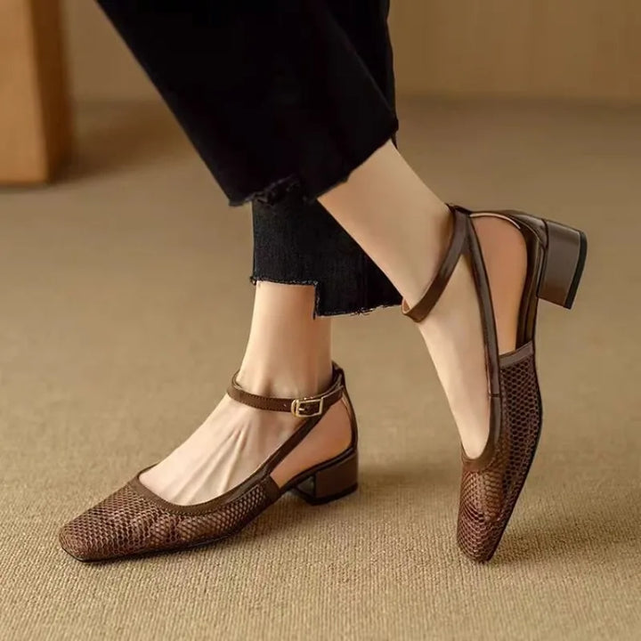 Square Toe Block Heel Sandals