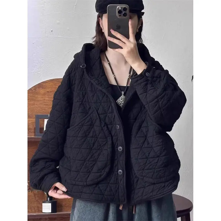 Loose Hooded Quilted Jacket