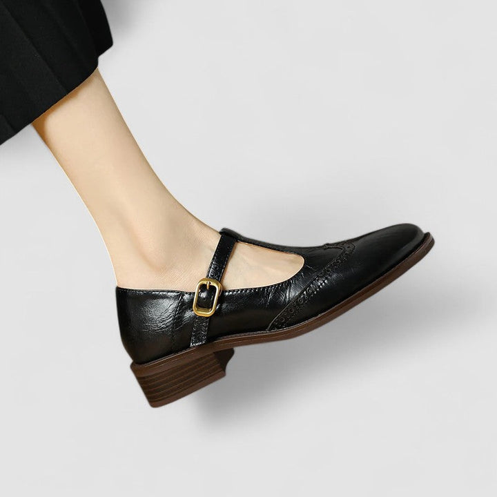 Block Heel Brogue Shoes