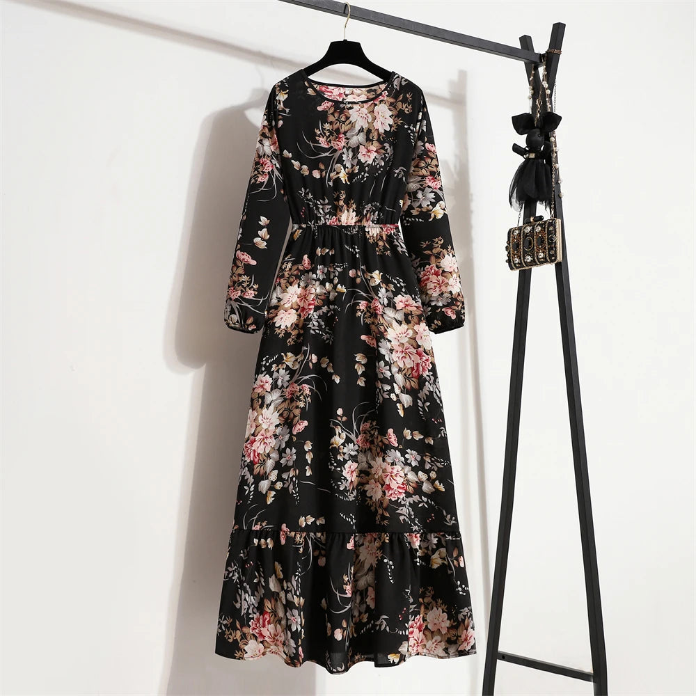 O-neck Long Sleeve Dress
