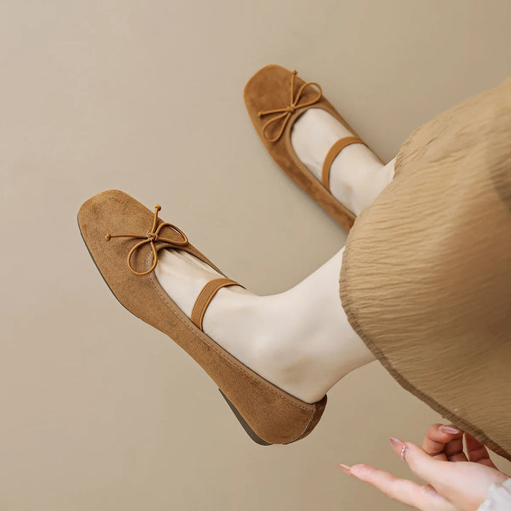 Square Toe Bow Design Mary Janes