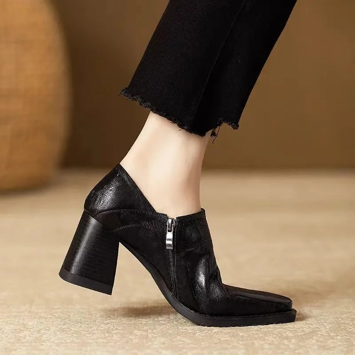 High Heels Zipper Side Single Shoes