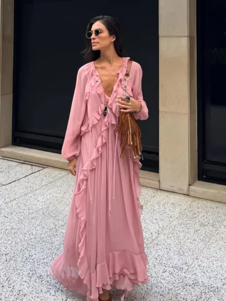 V-neck Loose Dress