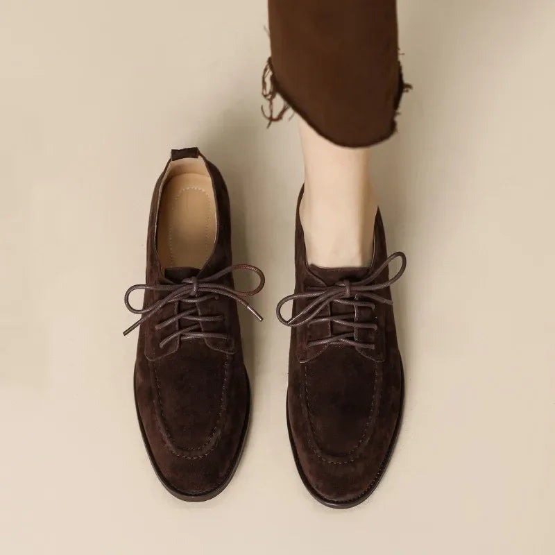 Round Toe Low Heel Flat Shoes