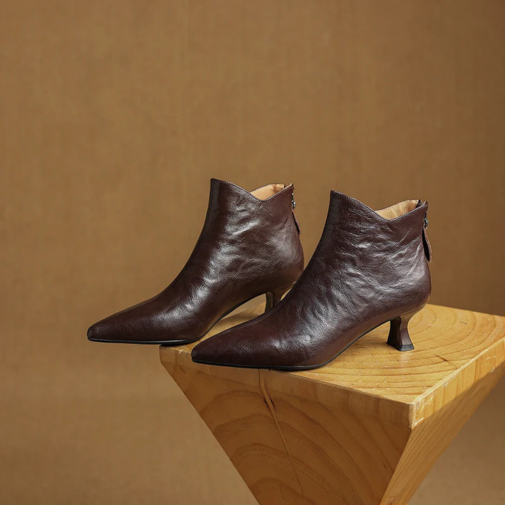 Vintage Pointed Toe Women Ankle Boots
