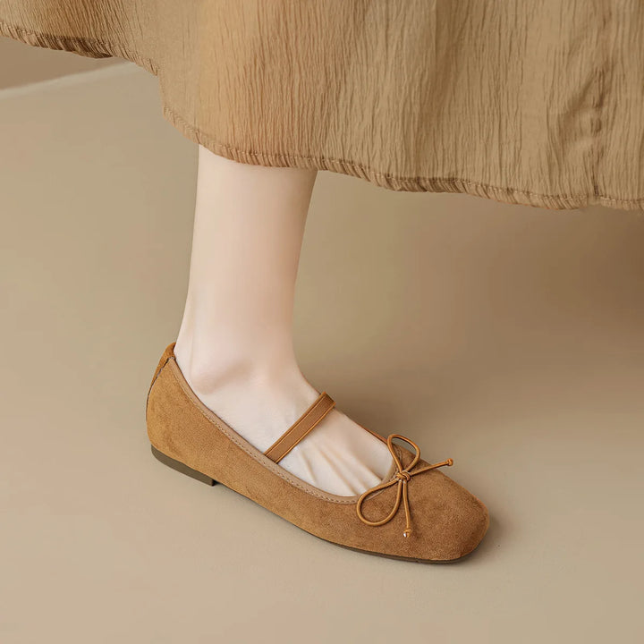 Square Toe Bow Design Mary Janes