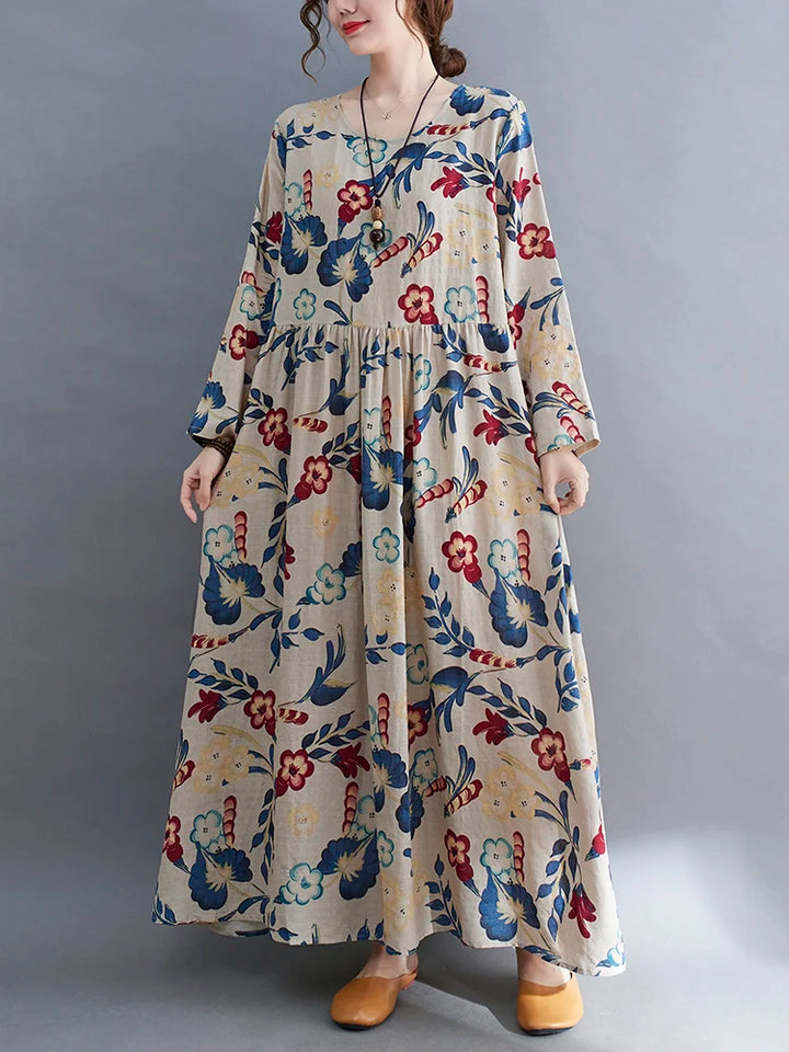 O-neck Vintage Dress