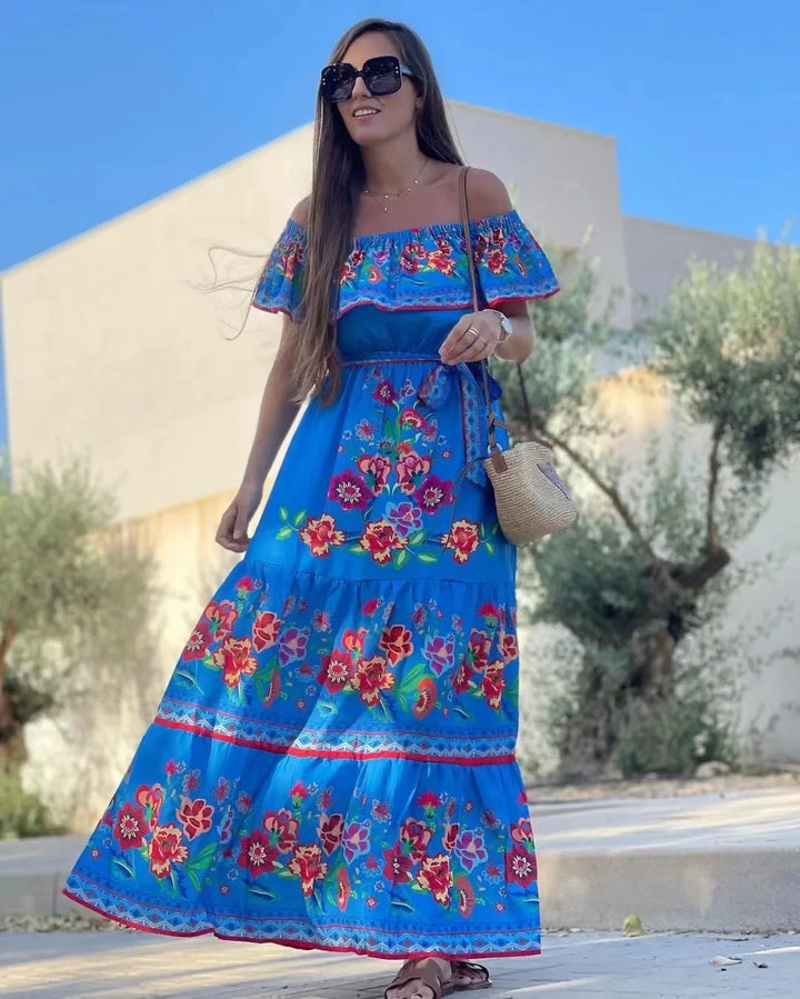Off-shoulder Floral Dress