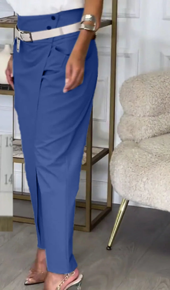 Asymmetrical High Waisted Suit Pants
