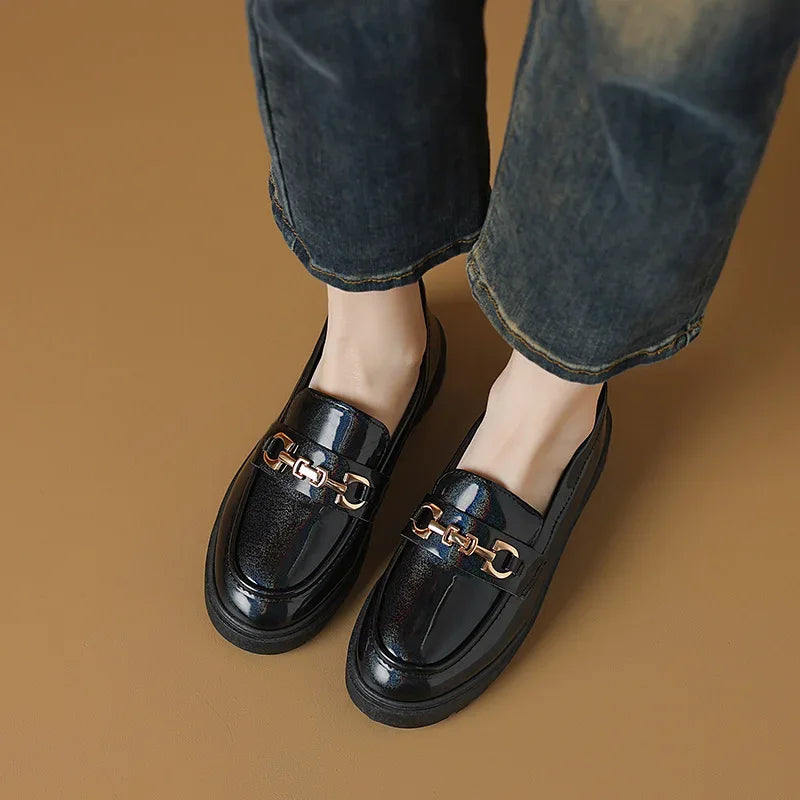 British Style Thick Bottom Flat Shoes