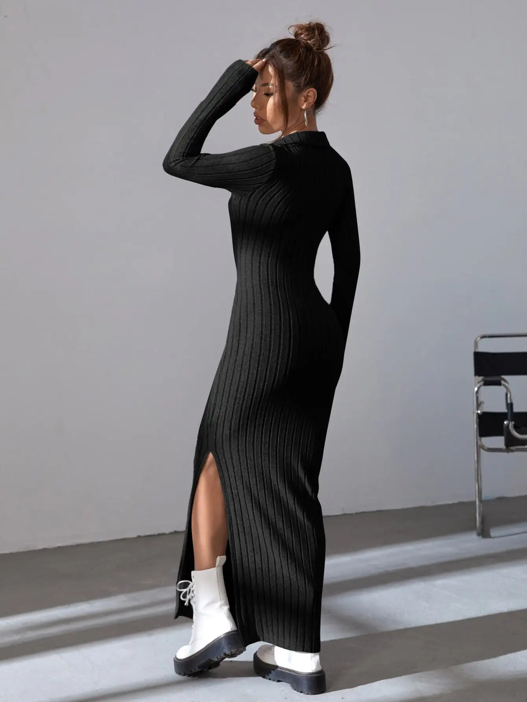 Long Sleeve V-neck Dress