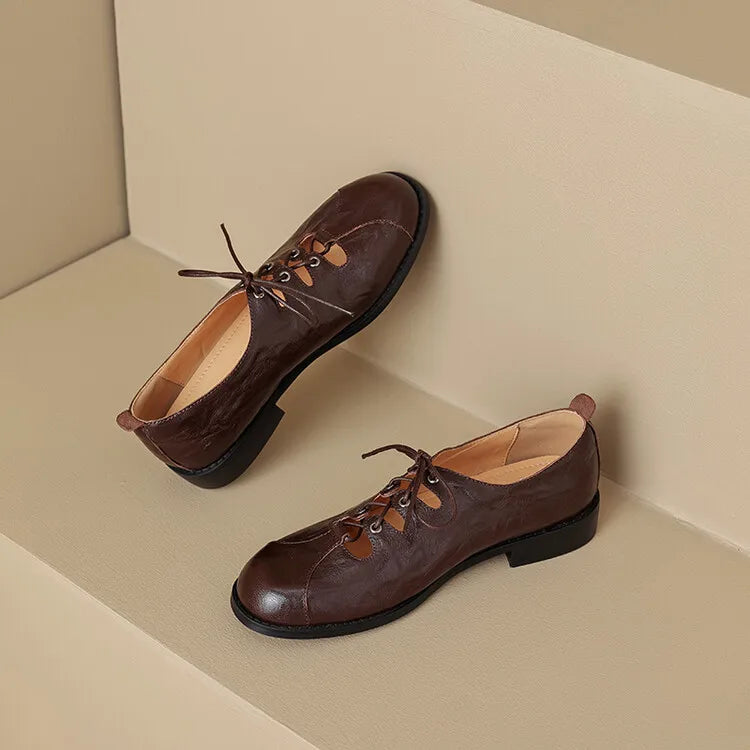 Round Toe Low Heel Shoes