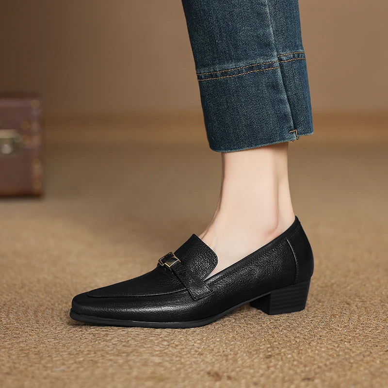 Square Toe Chunky Heel Shoes