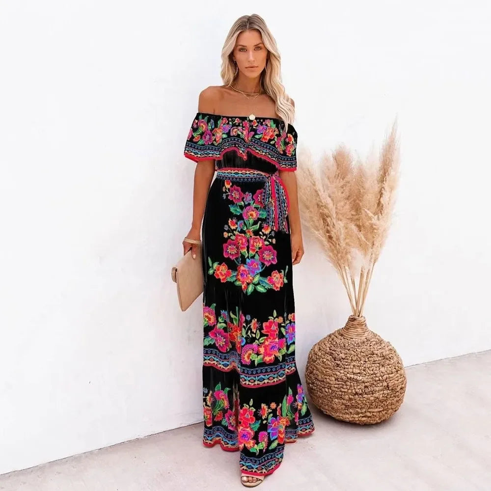 Off-shoulder Floral Dress
