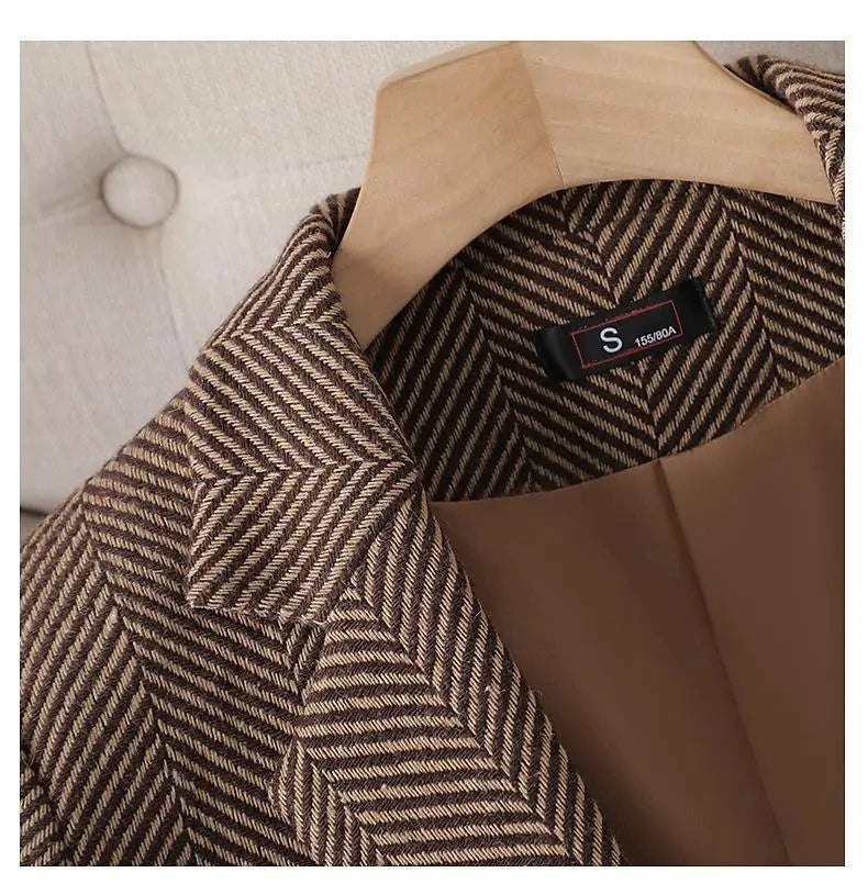 Women Stripe Formal Blazer