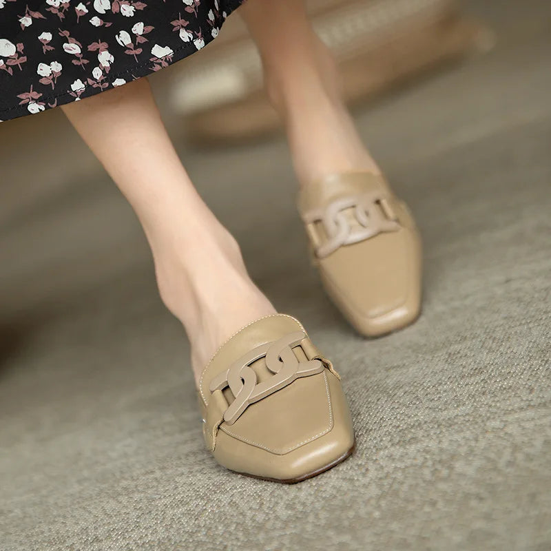 Mid Heel Retro Loafers