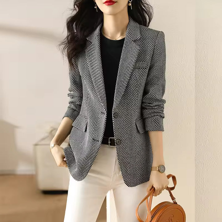 Women Stripe Formal Blazer