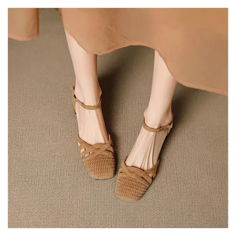 Retro One Strap Block Heel Shoes