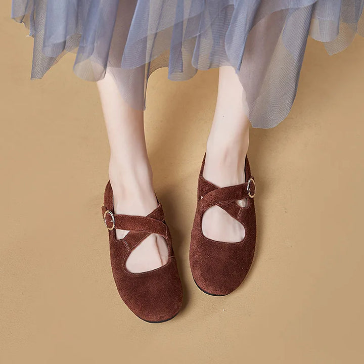 Flat Mary Janes Cross-Strap Ballets