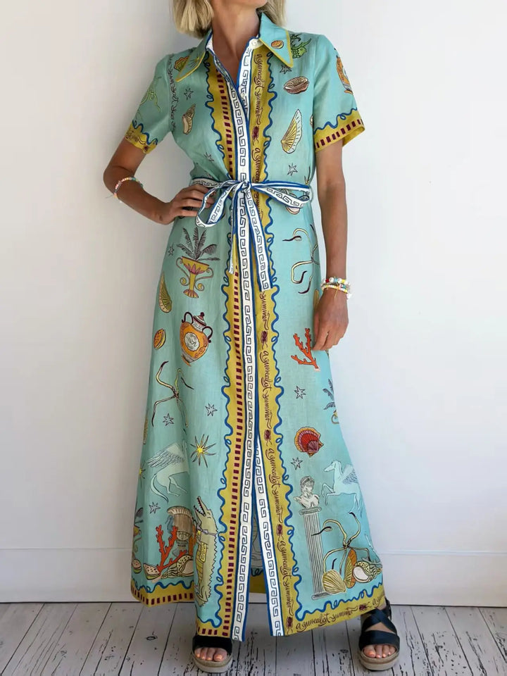 Linen Graffiti Dress