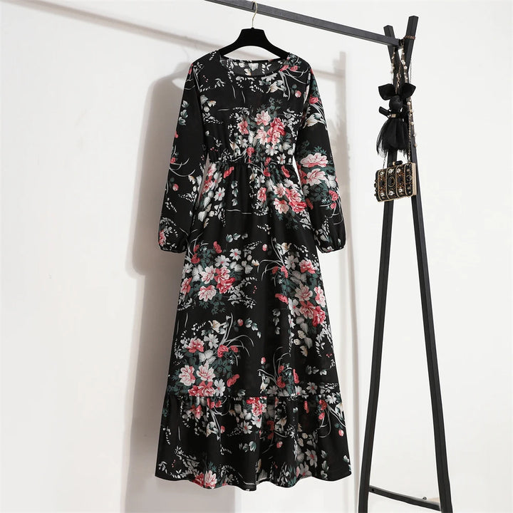 O-neck Long Sleeve Dress