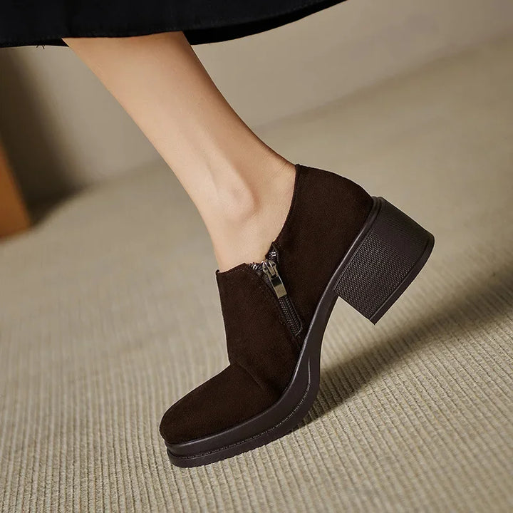 Vintage Matte Waterproof Zip Boots