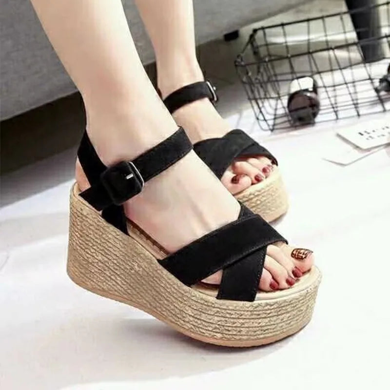 Heel Platform Open Toe Wedges