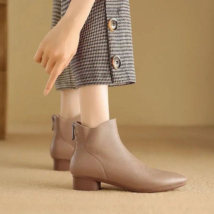 Low Chunky Heel Boots