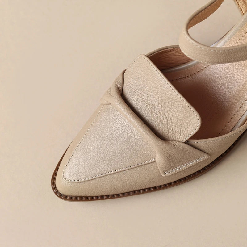 Large Headed Middle Heel Sandals