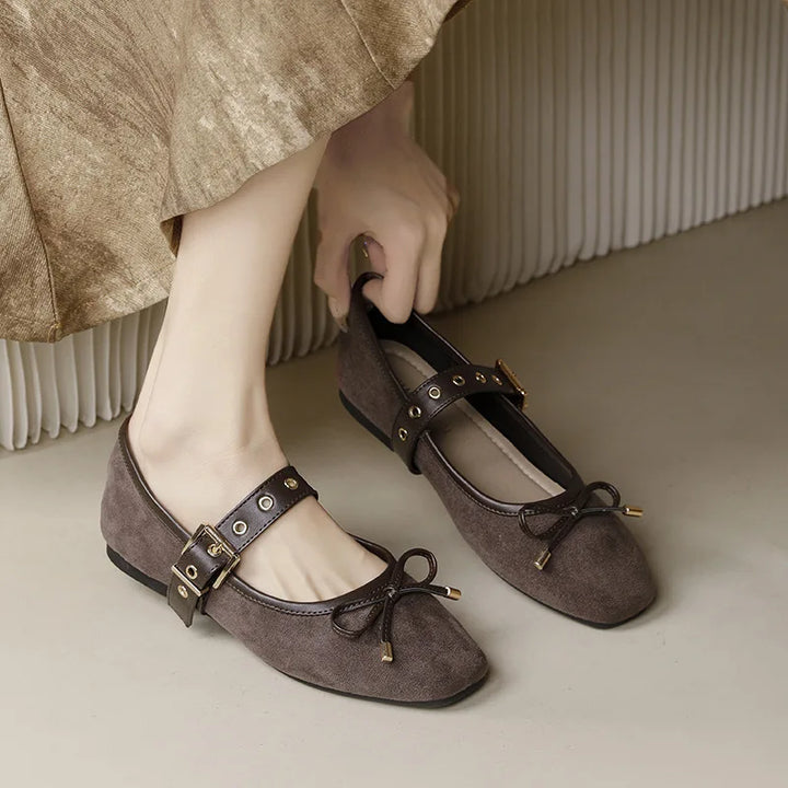 Mary Janes Women Velvet Flats