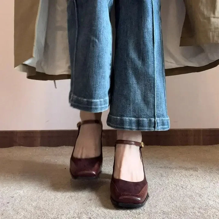 Chunky Square Heel Shoes