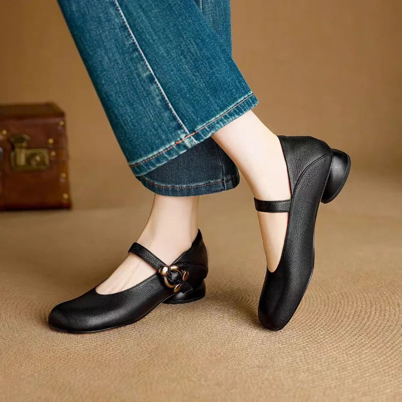 Low Heel French Mary Jane Shoes