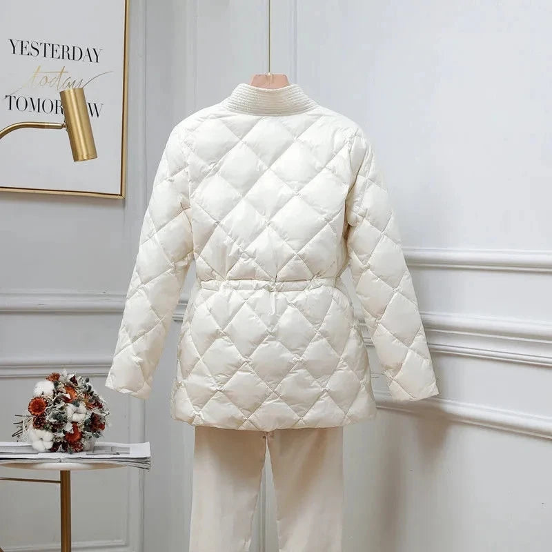 V-Neck Quilted Jacket