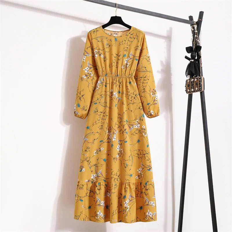 O-neck Long Sleeve Dress