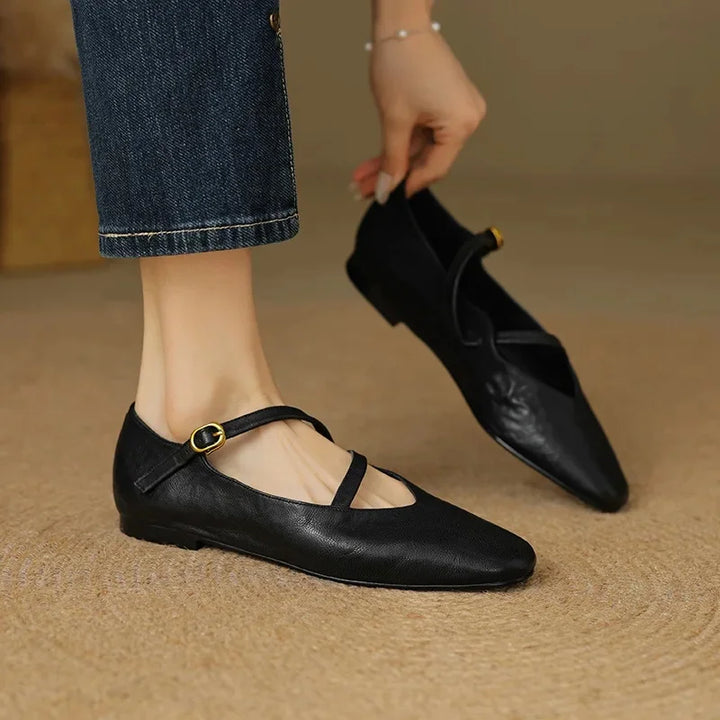French Retro Mary Jane Flats