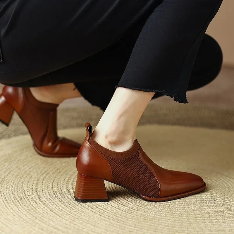 Thick Heel Naked Boots