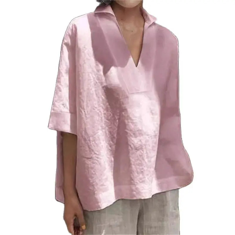 Loose V-neck Blouse