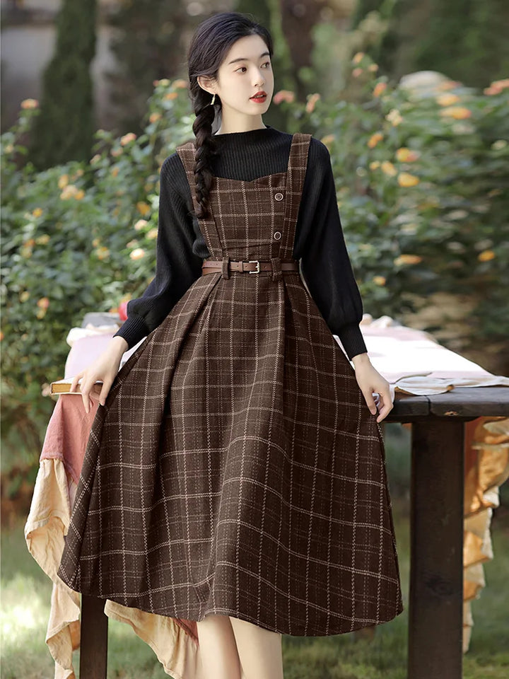 Fall Winter Plaid Dress