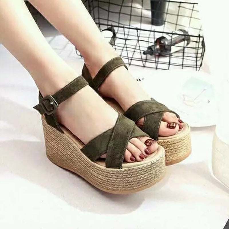 Heel Platform Open Toe Wedges