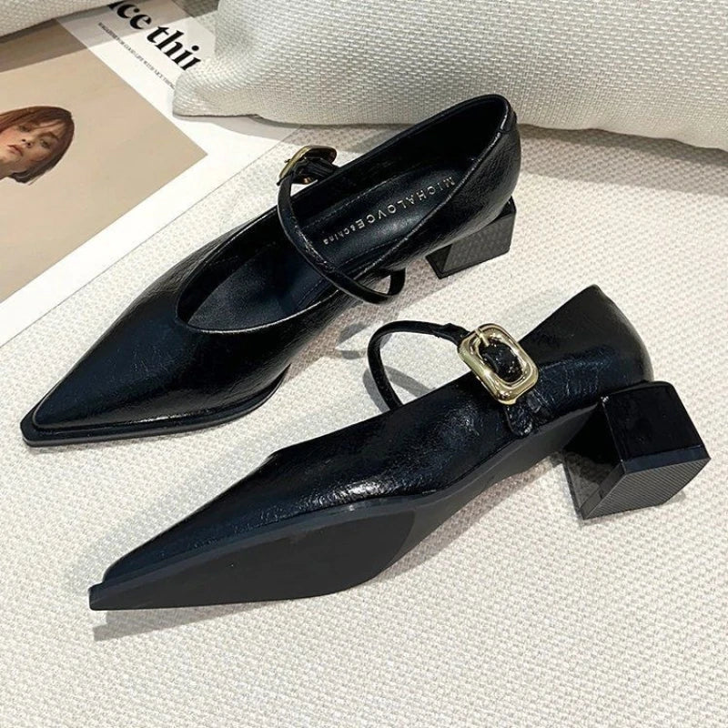 Retro Mid Heel Pumps