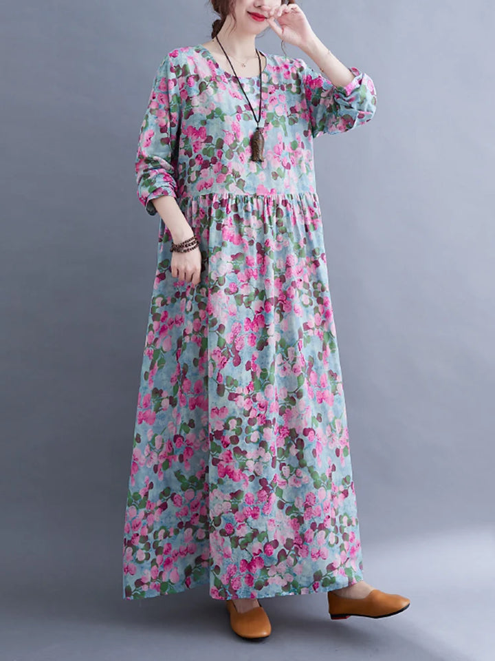 O-neck Vintage Dress