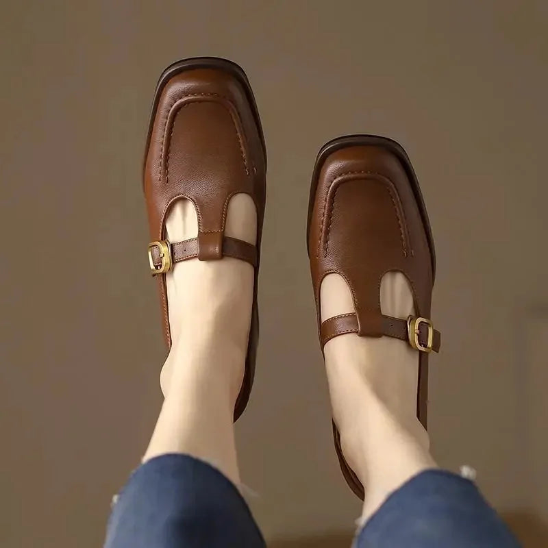 British Style Brown Mary Janes