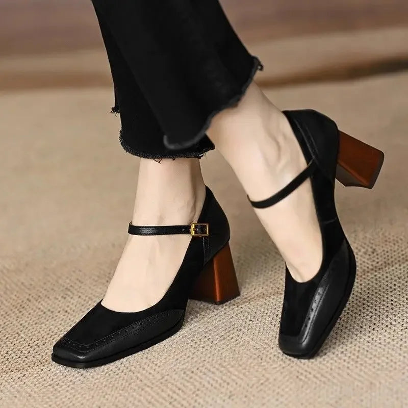 Chunky Square Heel Shoes