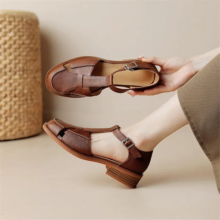 Leather T-Bar Mary Jane Shoes