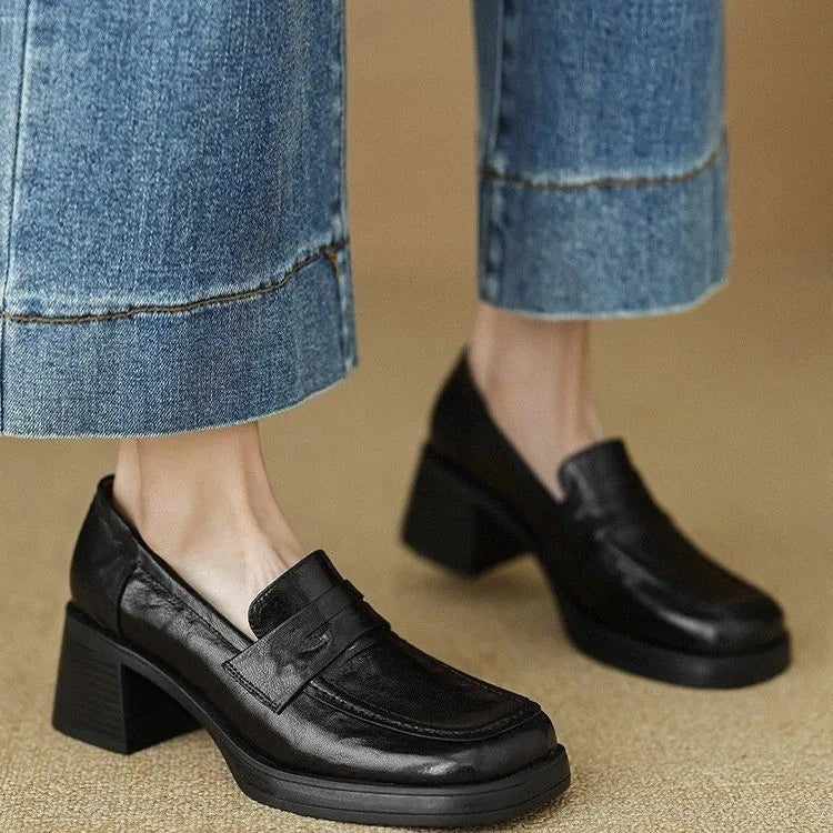 Vintage High-heeled Loafers
