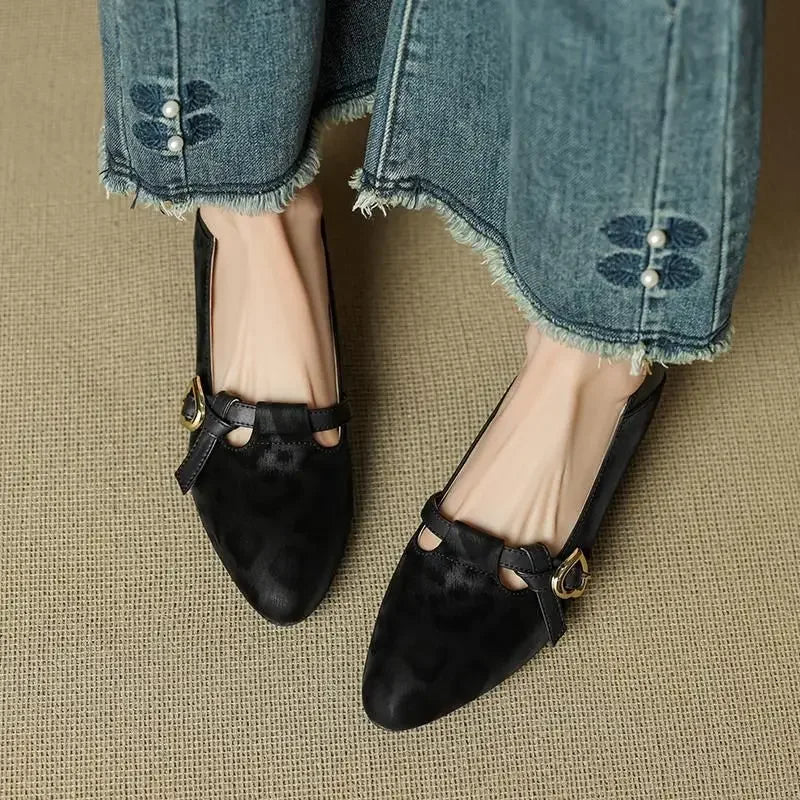 Mid Heel Pointed Toe Loafers