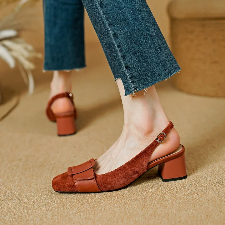 Buckle Suede Pumps