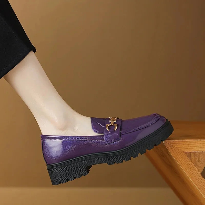 British Style Thick Bottom Flat Shoes