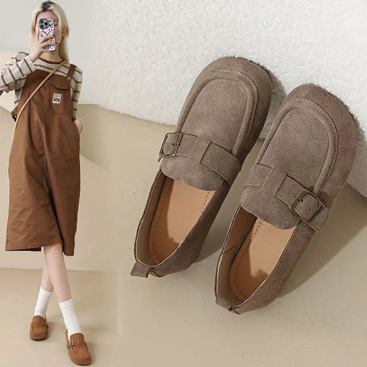 Square Toe Bucket Flats